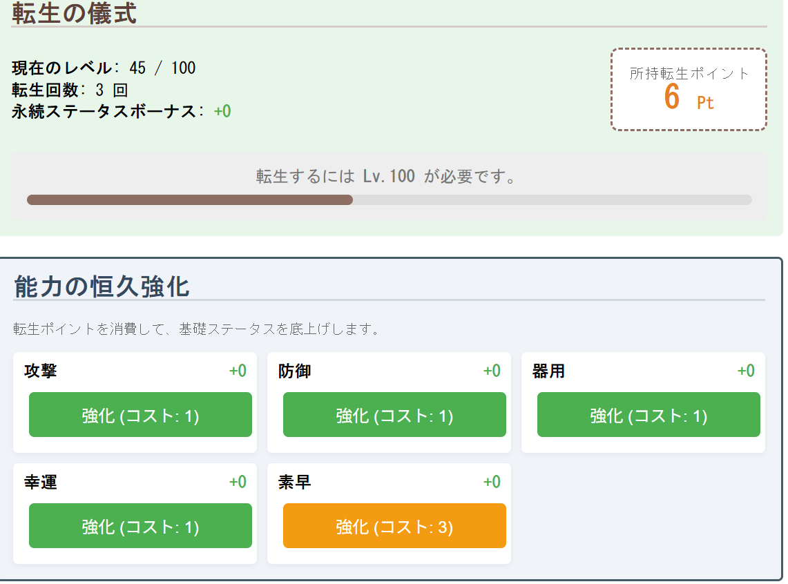 転生するとステータス永続アップ！