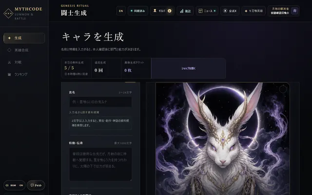 MYTHCODE スクリーンショット 2